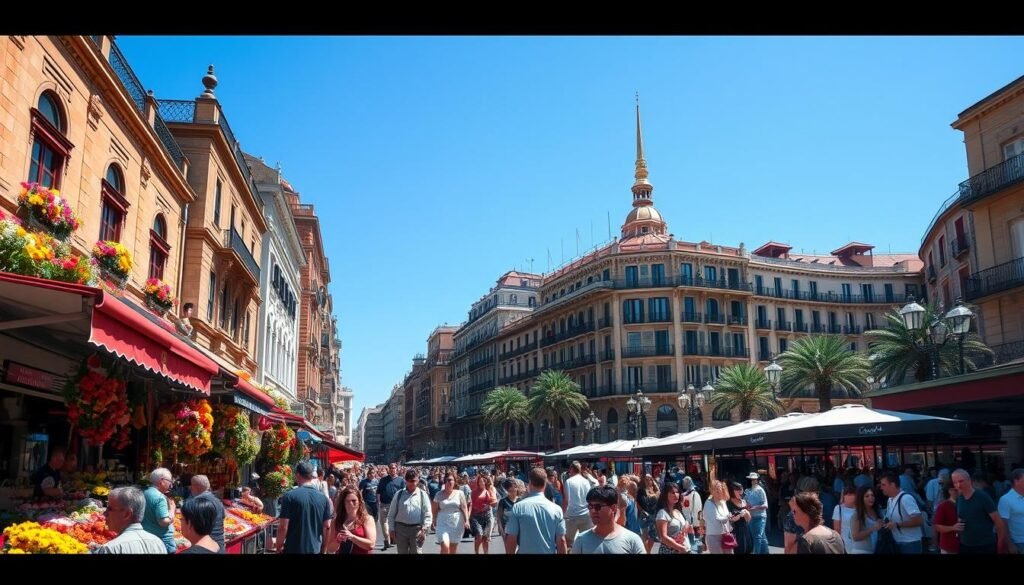 La Rambla Shopping In Barcelona